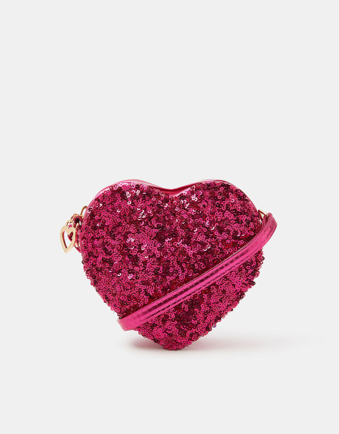 Girls Sequin Heart Bag, , large