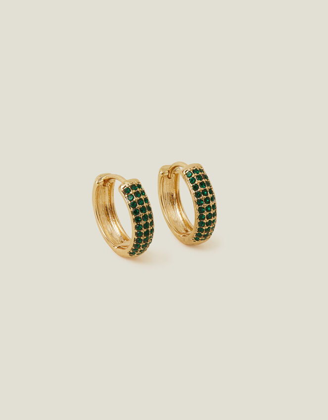 Gem Mini Hoop Earrings, , large