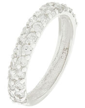 Sterling Silver Sparkle Gem Band Ring, White (ST CRYSTAL), large