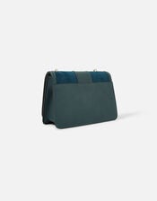 Suedette Chain Cross-Body Bag, Teal (TEAL), large