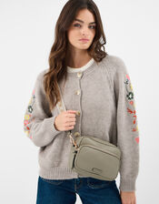Dina Double Zip Crossbody Bag, Green (KHAKI), large