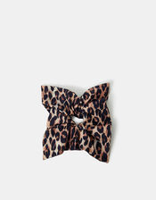 Leopard Print Square Hair Scrunchie, , large
