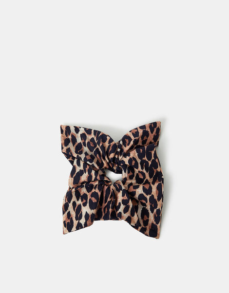 Leopard Print Square Hair Scrunchie, , large