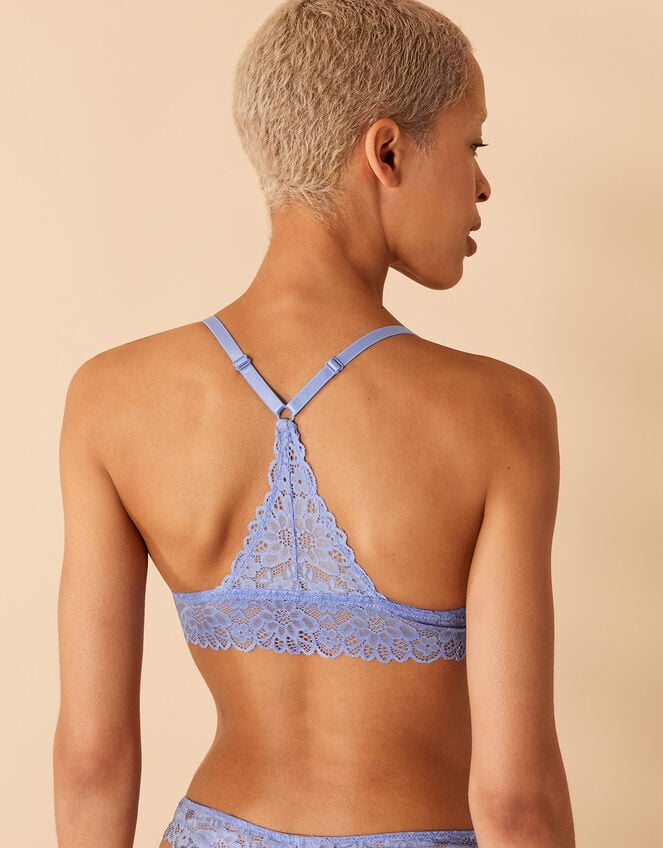 Lace Racerback Bralet Blue, Bras