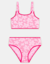 Girls Floral Textured Bikini Set, Pink (PINK), large
