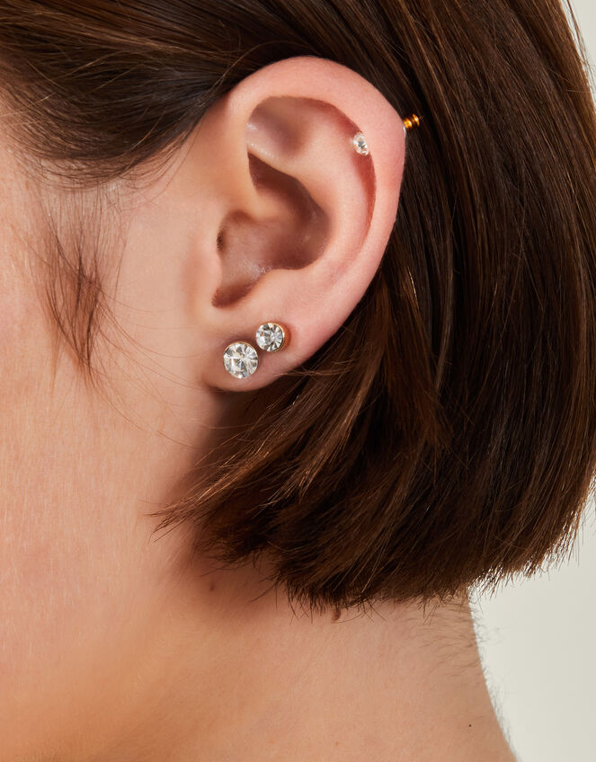 8-Pack Crystal Stud Earrings, , large
