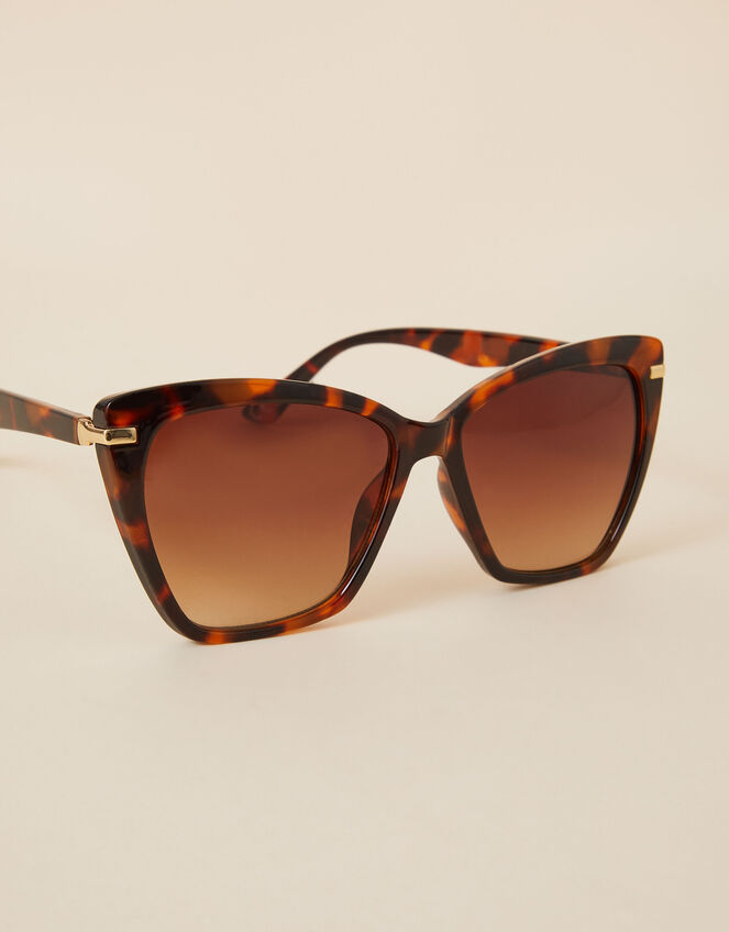 Straight Arm Cateye Sunglasses, Brown (TORT), large