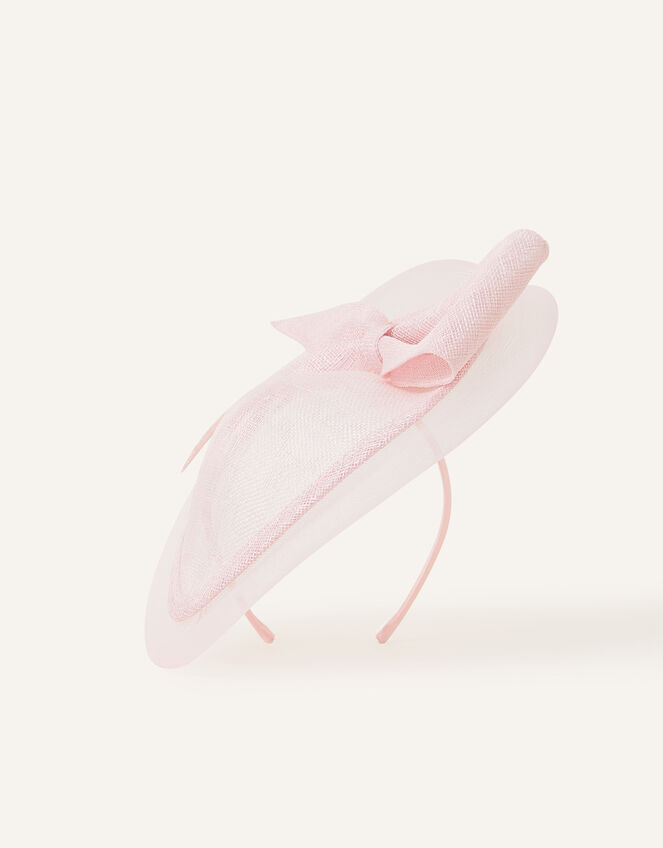 Bow Sin Disc Fascinator, Pink (PALE PINK), large
