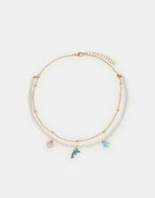 Girls Aquatic Animal Layered Necklace, , large