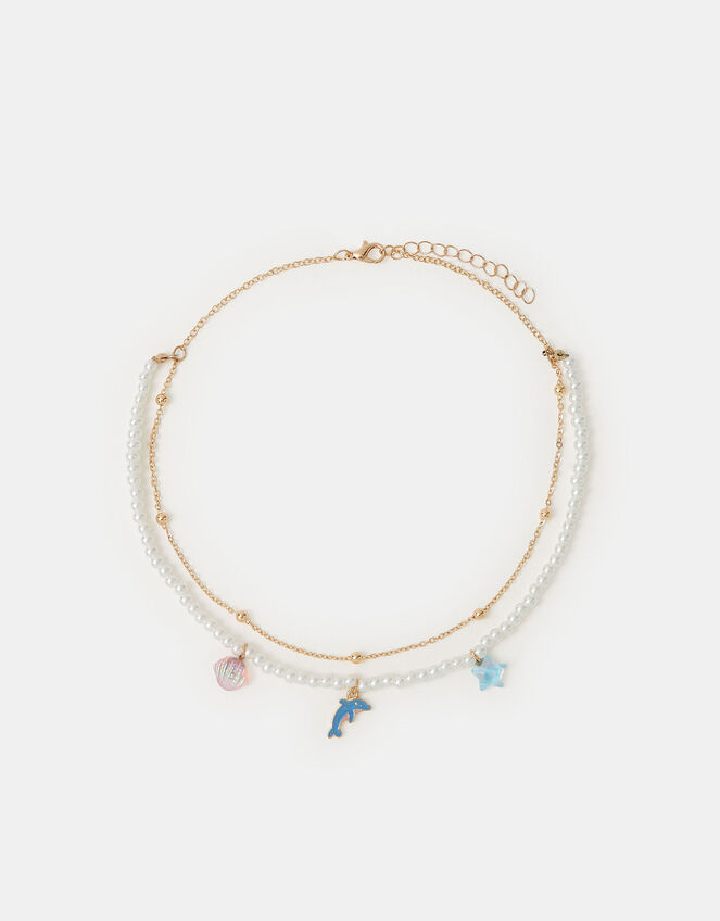 Girls Aquatic Animal Layered Necklace, , large