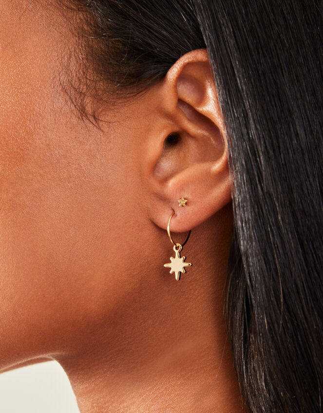 3-Pack Starburst Hoop Earrings, , large