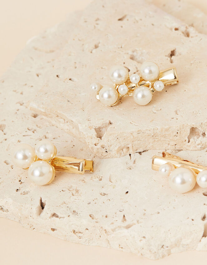 Mini Pearl Salon Clips Set of Three, , large