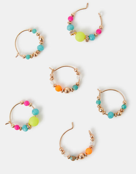 3-Pack Beaded Mini Hoop Earrings, , large