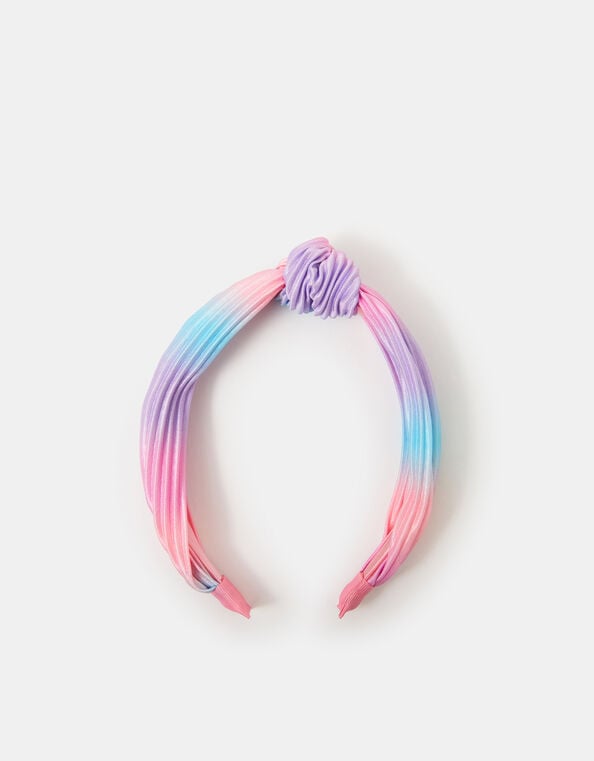 Girls Ombr&eacute; Pleated Knot Headband, , large