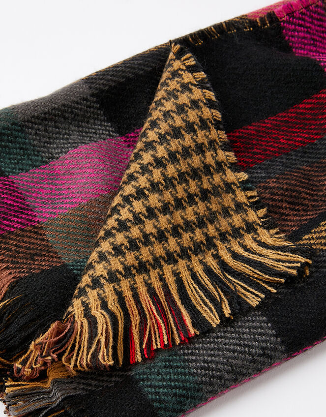 Joanna Check Knit Blanket Scarf, , large