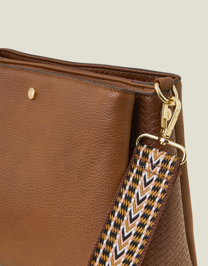 Webbing Strap Cross-Body Bag, Tan (TAN), large