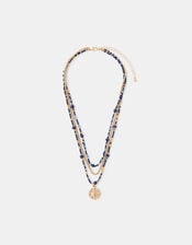 Layered Beaded Pendant Necklace, , large