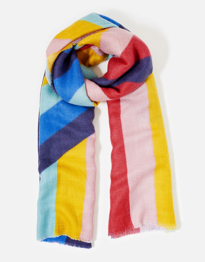 Rainbow Stripe Blanket Scarf, , large
