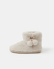 Faux Fur Boot Slippers, Natural (NATURAL), large