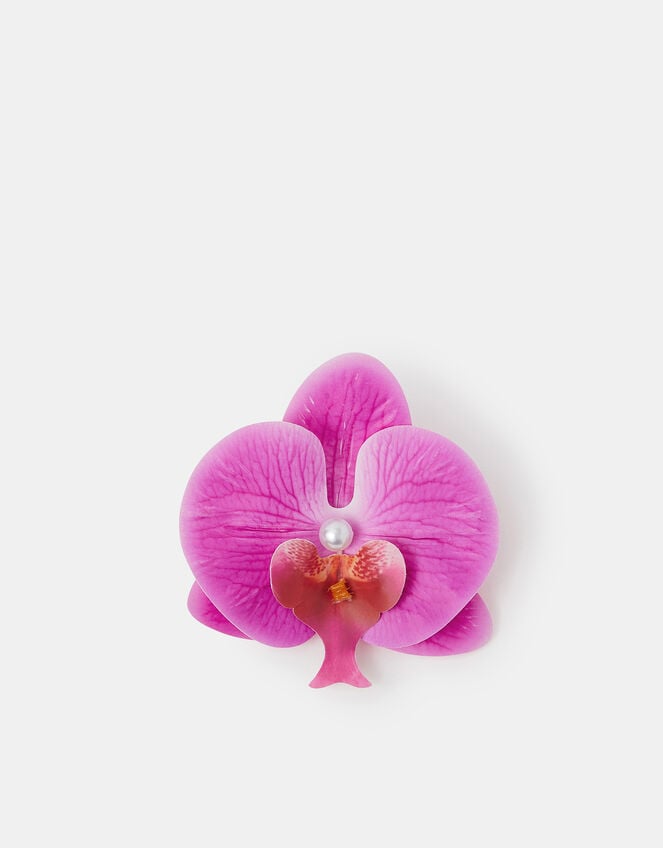 Orchid Flower Barrette Hair Clip, , large