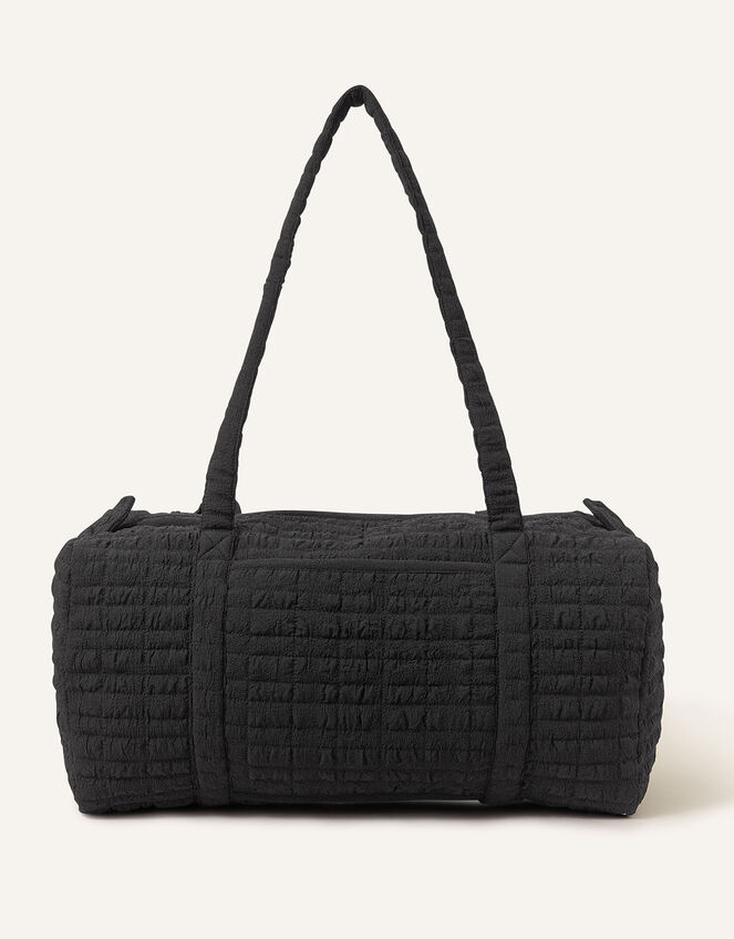 Seersucker Weekend Bag, Black (BLACK), large