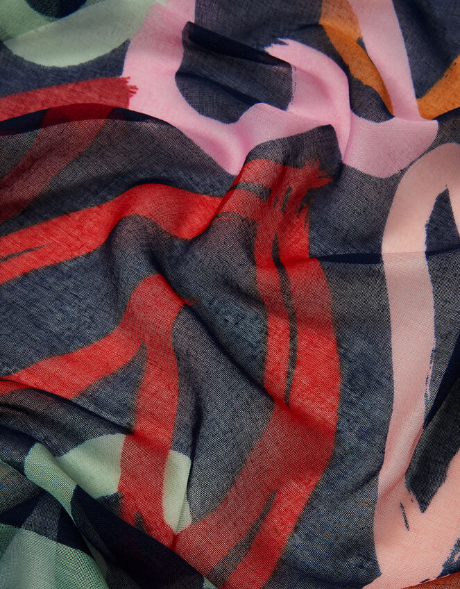 Lightweight Heart Print Scarf, , large