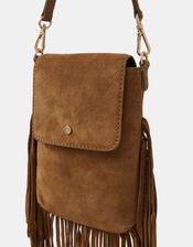 Fringe Suede Phone Bag, , large