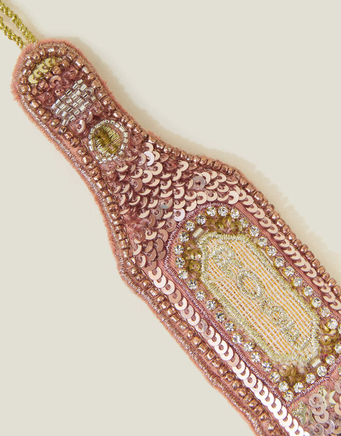 Embellished Rosé Bottle Hanging Decoration, , large