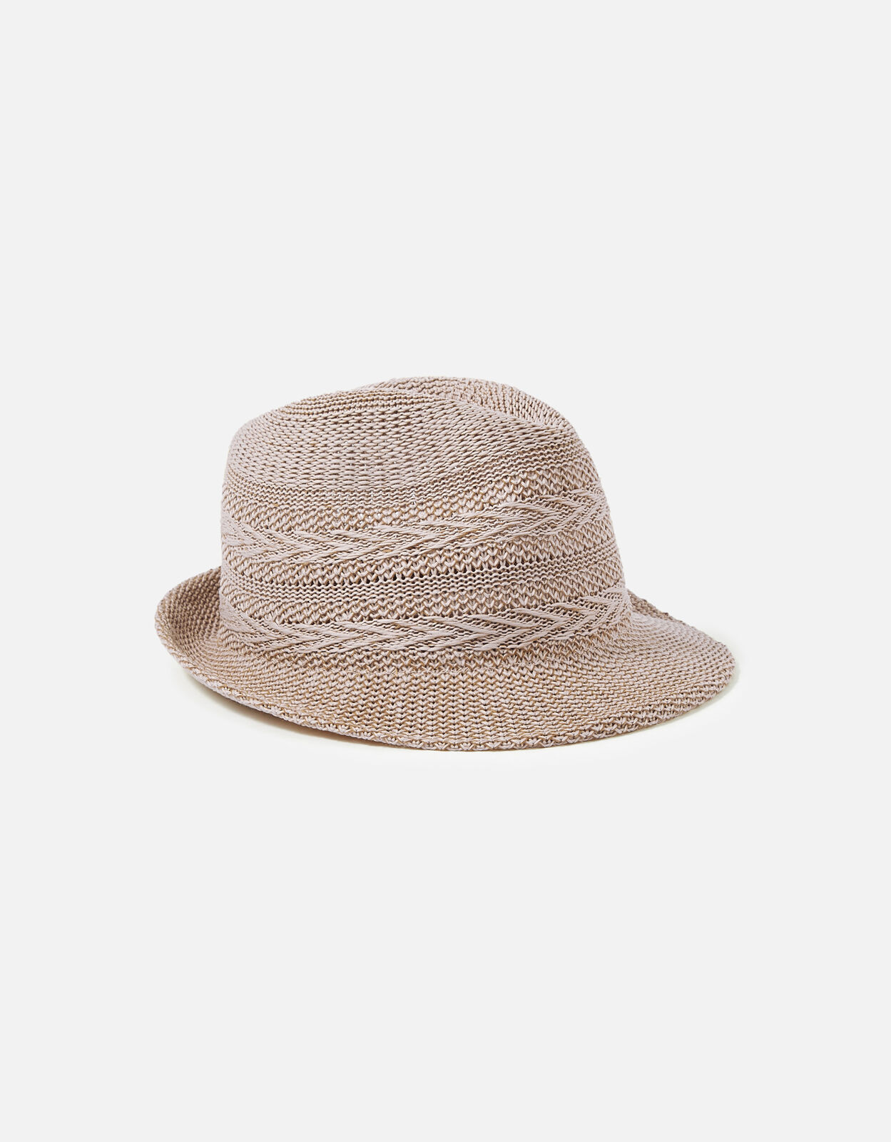 Packable Chevron Trilby Hat Natural Hats Accessorize UK