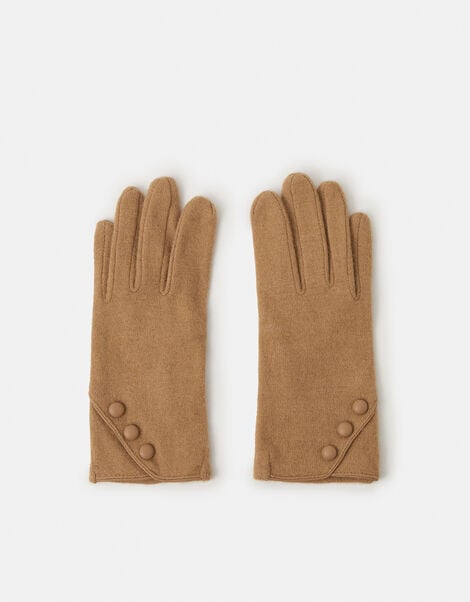 Plain Wool Gloves, Natural (NATURAL), large