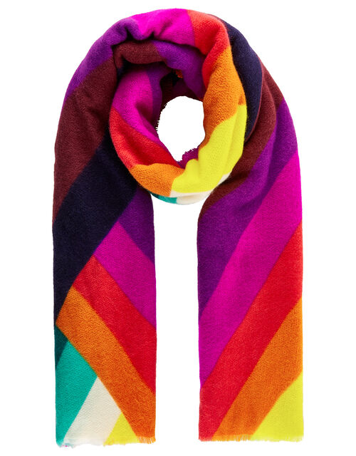 Rainbow Chevron Blanket Scarf Blanket scarves Accessorize UK
