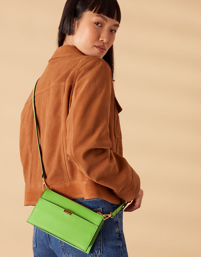 Small Zip Cross-Body Bag, Green (GREEN), large