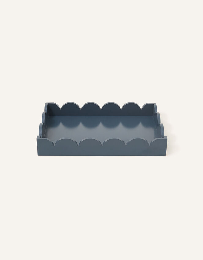 Medium Scallop Tray, Blue (PETROL), large