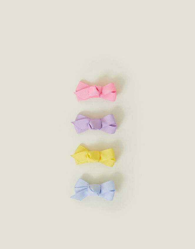4-Pack Girls Bow Hair Clips, , large