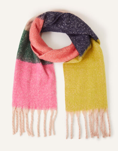 Stripe Fluffy Scarf, , large