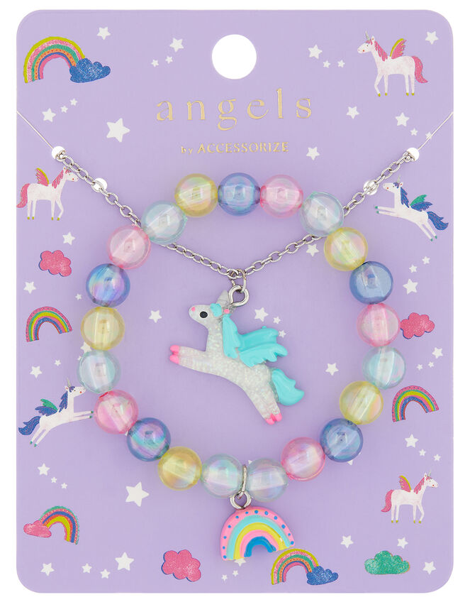 Unicorn Necklace and Bracelet Set, , large