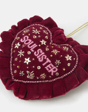 Soul Sister Velvet Heart Christmas Tree Decoration, , large
