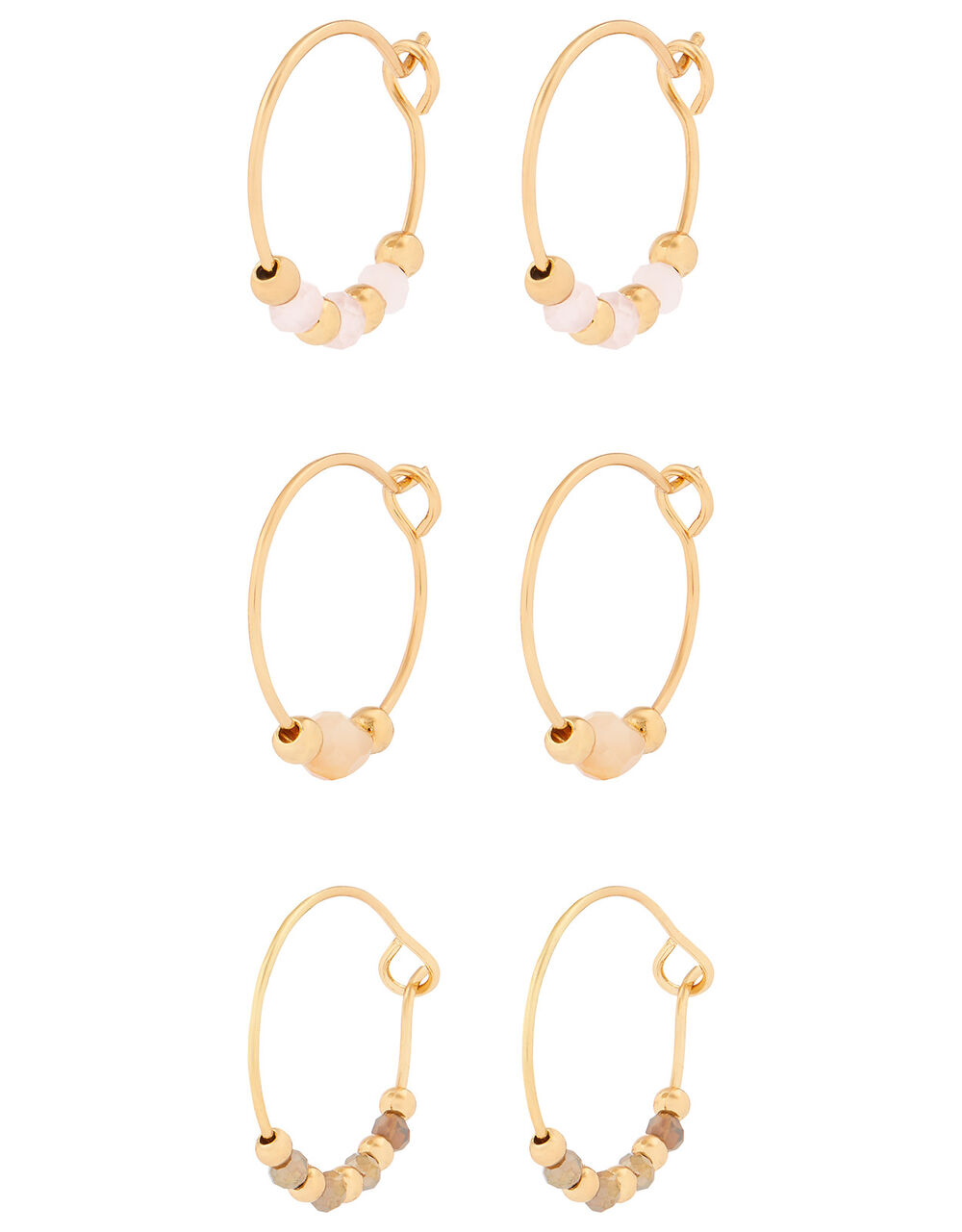 Beaded Mini Hoop Earring Set Hoops Accessorize UK