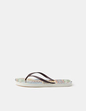 Collage Print Flip Flops, Multi (BRIGHTS MULTI), large
