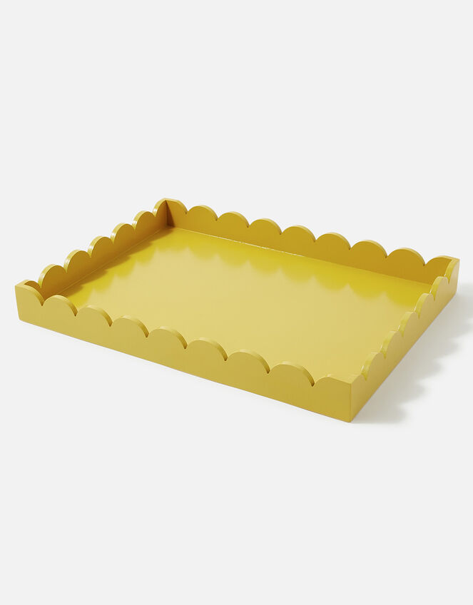 Large Wooden Tray with Scalloped Edge Trays & Coasters Accessorize Global