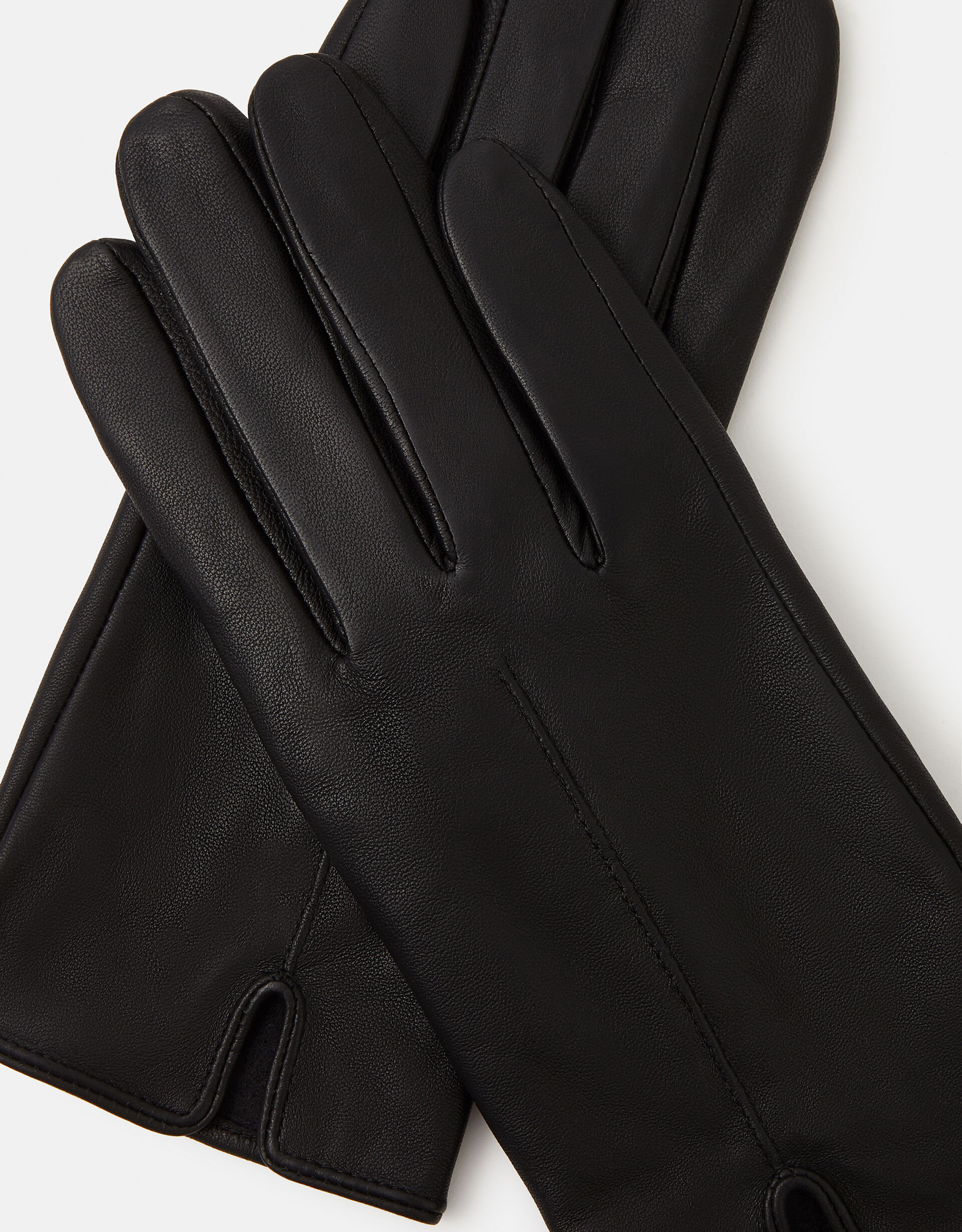 Faux Fur Lined Touchscreen Leather Gloves Black | Gloves