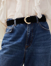 Suede Belt, Black (BLACK), large