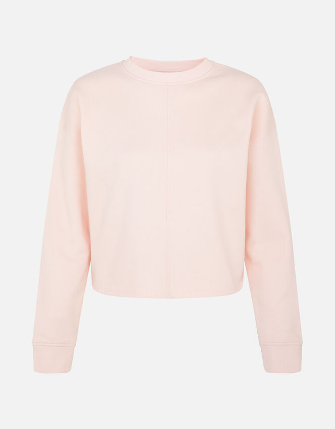 Lounge Sweat Cropped Sweatshirt in Organic Cotton, Pink (PALE PINK), large