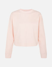 Lounge Sweat Cropped Sweatshirt in Organic Cotton, Pink (PALE PINK), large