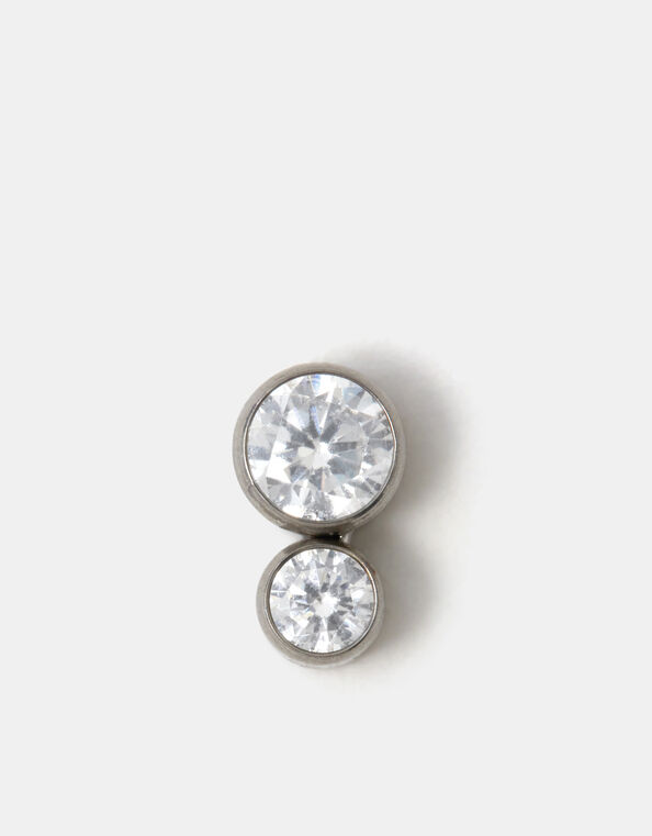 Diamante Drop Titanium Flatback Stud Earring, , large
