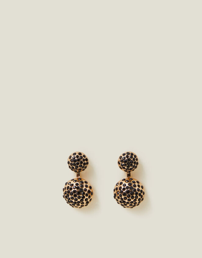 Double Stud Gem Drop Earrings, , large
