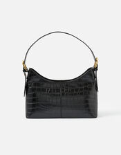 Croc Leather Shoulder Bag, , large