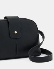 Double-Zip Cross Body Bag, Black (BLACK), large