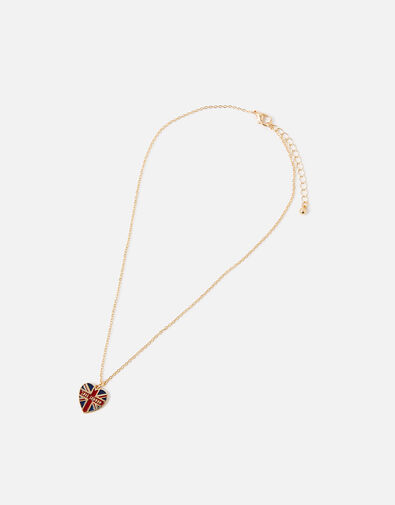 Union Jack Heart Pendant Necklace, , large