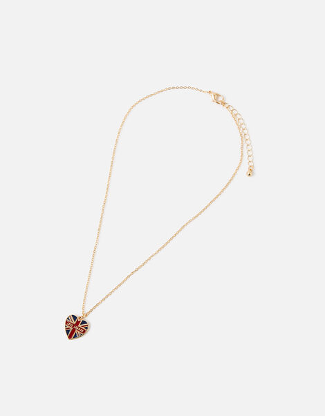 Union Jack Heart Pendant Necklace, , large